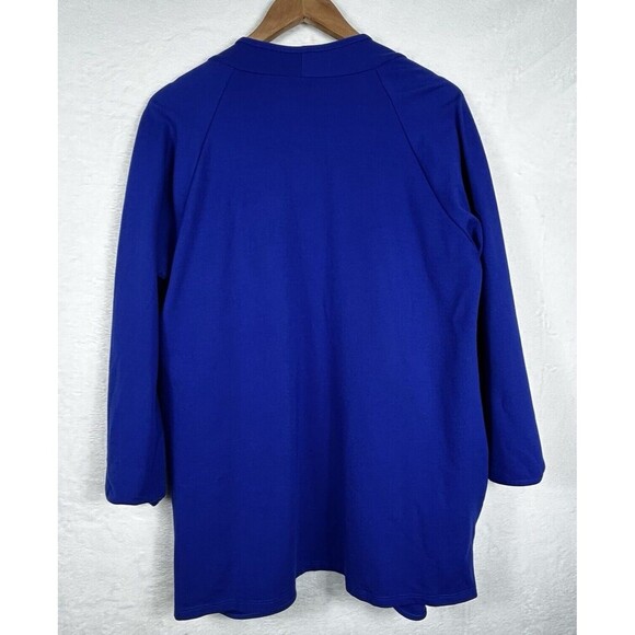 Clara Sun Woo Jacket Size S Royal Blue Drape Open Front Lagenlook Oversized - Picture 2 of 10